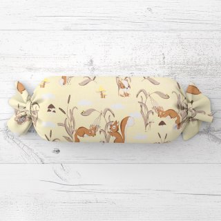 Dětský polštář válec bonbon Sandra SA-700 Veverky a ježci na světle vanilkovém - Biante.cz Dětský polštář válec bonbon Sandra SA-700 Veverky a ježci na světle vanilkovém - Biante.cz