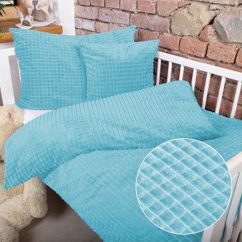 Dětské povlečení do postýlky Minky kostky MKK-006 Světle modré - Biante.cz