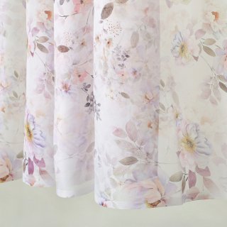 Voál - Plané růže na bílém - ZAC-018 - výška 150 cm - detail 1 - Biante.cz Voál - Plané růže na bílém - ZAC-018 - výška 150 cm - detail 1 - Biante.cz