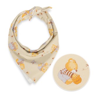 Detská bavlnená šatka Sandra SA-730 Medvedíky a včielky na svetlo žltom - Biante.sk