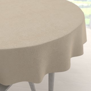 Kulatý ubrus/imitace broušené kůže Alcantara ALC-007 Krémově béžový - Biante.cz