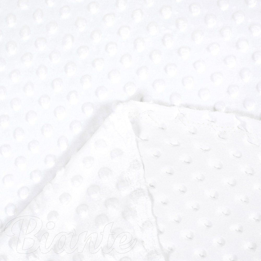 Dětská látka Minky 3D puntíky MKP-033 Sněhově bílá - šířka 150 cm - detail 3 - Biante.cz