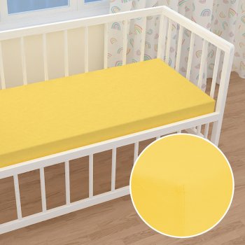 Dětské jersey napínací prostěradlo do postýlky JR-003 Žluté - Biante.cz