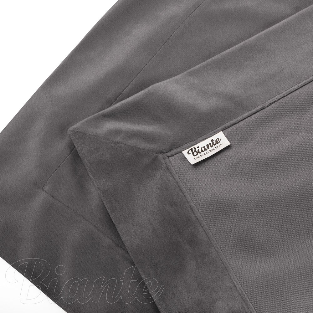 Sametový přehoz na postel Velvet Premium SVP-017 Tmavě šedý - detail 3 - Biante.cz