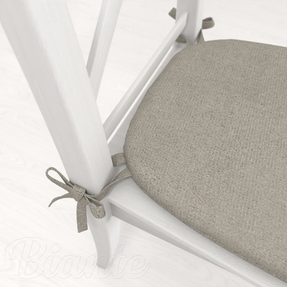 Oblý podsedák z imitace broušené kůže Alcantara ALC-014 Světle šedý - 39x37x3 cm - detail 1 - Biante.cz