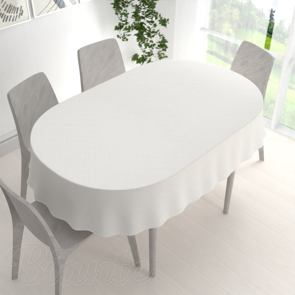 Teflonový oválný ubrus Milano TF-049 - smetanový - detail 1 - Biante.cz