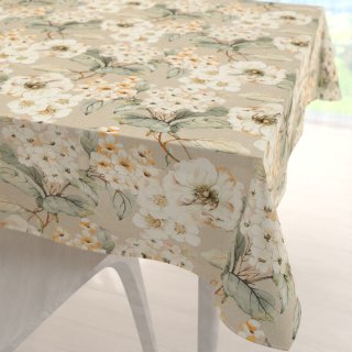 Dekorační čtvercový ubrus PML-106 Malované květy na béžovém - Biante.cz