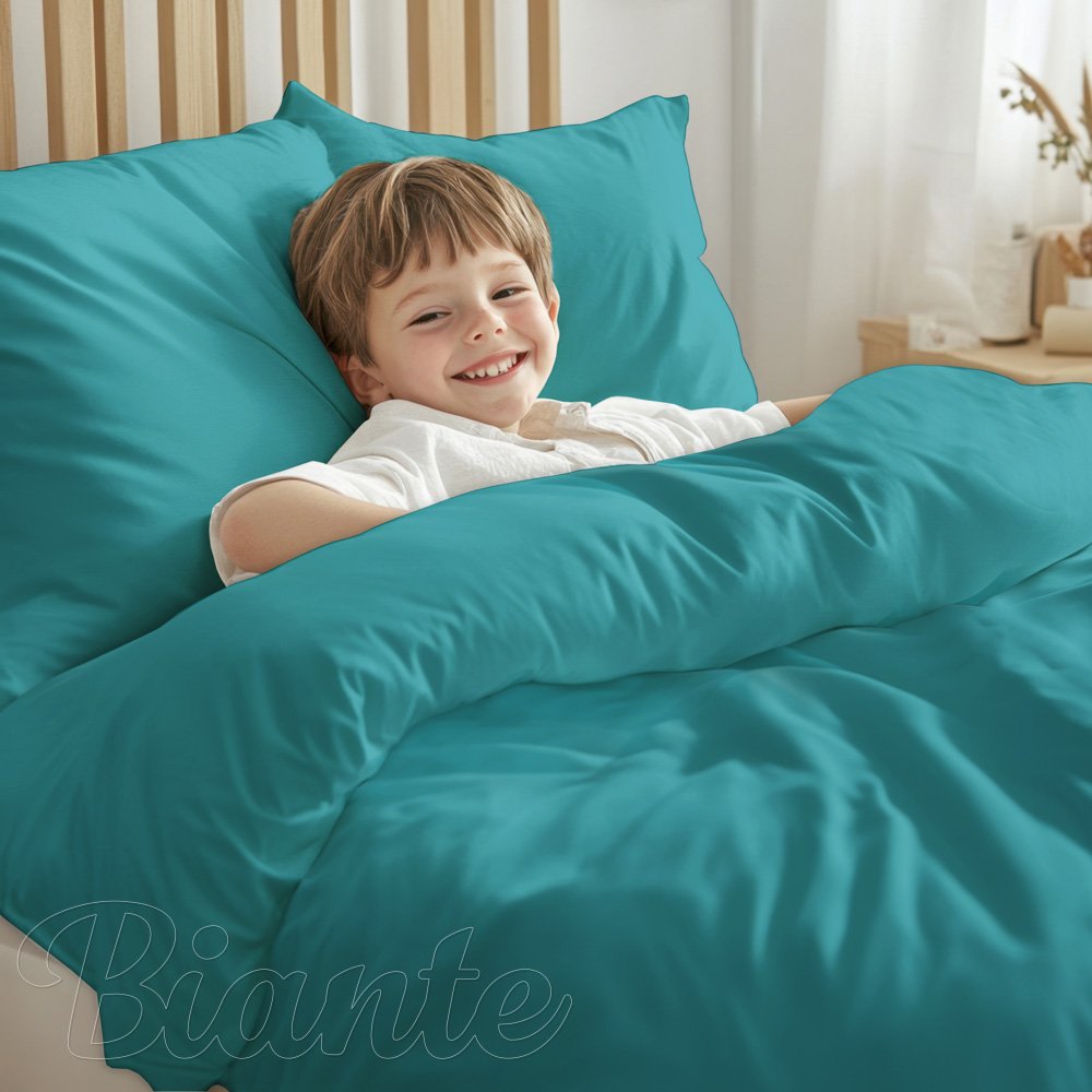 Dětské bavlněné povlečení do postýlky Moni MO-052 Pastelově tyrkysové - Biante.cz