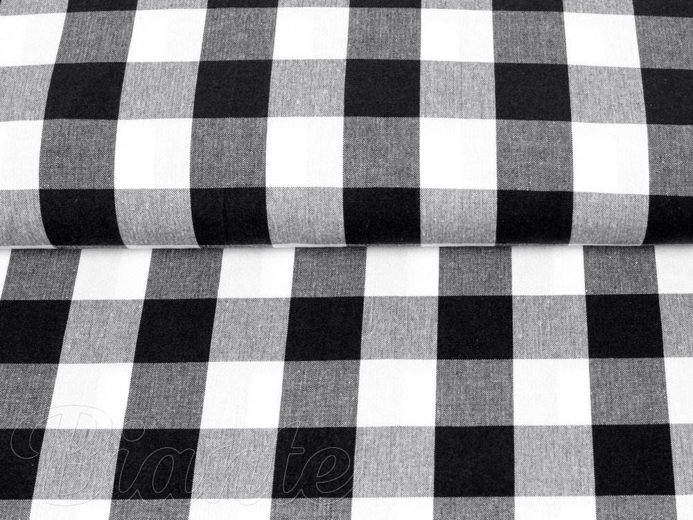 Bavlněná látka Olivia OL-004 Černo-bílá kostka velká - šířka 150 cm - detail 2 - Biante.cz Bavlněná látka Olivia OL-004 Černo-bílá kostka velká - šířka 150 cm - detail 2 - Biante.cz
