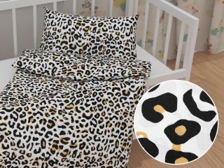 Dětské bavlněné povlečení do postýlky Sandra SA-409 Leopardí vzor na bílém - Biante.cz Dětské bavlněné povlečení do postýlky Sandra SA-409 Leopardí vzor na bílém - Biante.cz