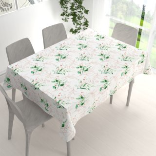 Bavlnený obdĺžnikový obrus Sandra SA-706 Zeleno-hnedé vetvičky s lístkami na bielom - detail 1 - Biante.sk Bavlnený obdĺžnikový obrus Sandra SA-706 Zeleno-hnedé vetvičky s lístkami na bielom - detail 1 - Biante.sk