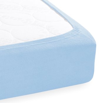 Froté napínací prostěradlo na extra vysokou matraci FR-014 Nebesky modré - detail 1 - Biante.cz Froté napínací prostěradlo na extra vysokou matraci FR-014 Nebesky modré - detail 1 - Biante.cz