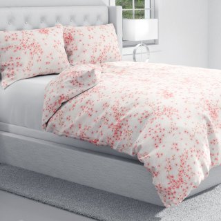 Bavlnené posteľné obliečky Sandra SA-633 Ružové čerešňové kvety na bielom - detail 1 - Biante.sk Bavlnené posteľné obliečky Sandra SA-633 Ružové čerešňové kvety na bielom - detail 1 - Biante.sk