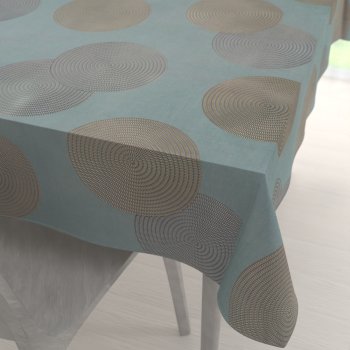 Sametový obdélníkový ubrus Tamara TMR-058 Designové kruhy na modrošedém - Biante.cz
