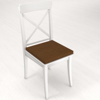 Čtvercový podsedák z imitace broušené kůže Alcantara ALC-017 Hnědý rezavá - 38x38x3 cm - detail 1 - Biante.cz