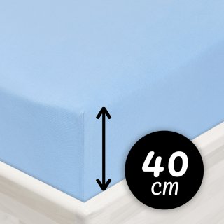 Jersey napínacie prestieradlo na extra vysoký matrac JR-014 Nebesky modré - Biante.sk