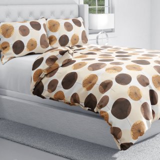 Bavlněné ložní povlečení Sandra SA-488 Hnědo-béžové designové pampelišky - detail 1 - Biante.cz Bavlněné ložní povlečení Sandra SA-488 Hnědo-béžové designové pampelišky - detail 1 - Biante.cz