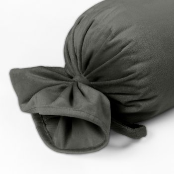 Sametový polštář válec bonbon Velvet Premium SVP-021 Tmavě šedozelený - detail 1 - Biante.cz