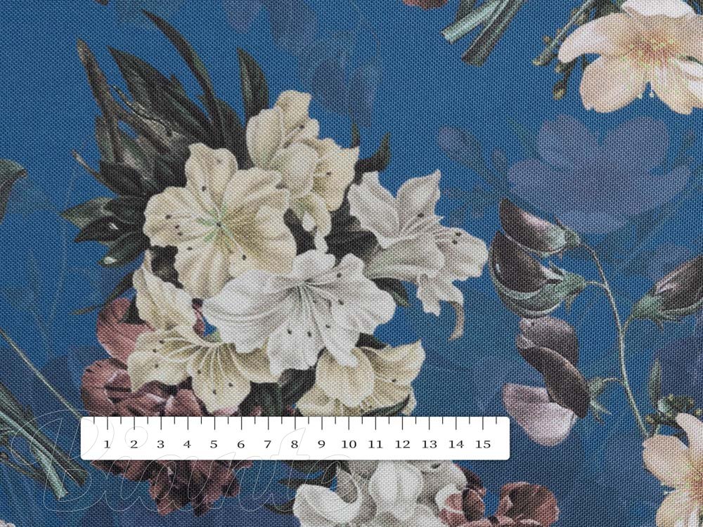 Teflonová látka na ubrusy TF-061 Květiny na modrém - šířka 155 cm - detail 7 - Biante.cz Teflonová látka na ubrusy TF-061 Květiny na modrém - šířka 155 cm - detail 7 - Biante.cz