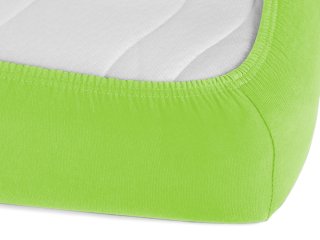 Jersey napínacie prestieradlo na vysoký matrac JR-019 Žiarivo zelené - detail 1 - Biante.sk Jersey napínacie prestieradlo na vysoký matrac JR-019 Žiarivo zelené - detail 1 - Biante.sk