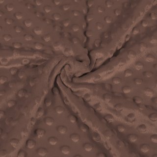 Dětská látka Minky TOP 3D puntíky MKP-052 Čokoládově hnědá - šířka 170 cm - detail 1 - Biante.cz