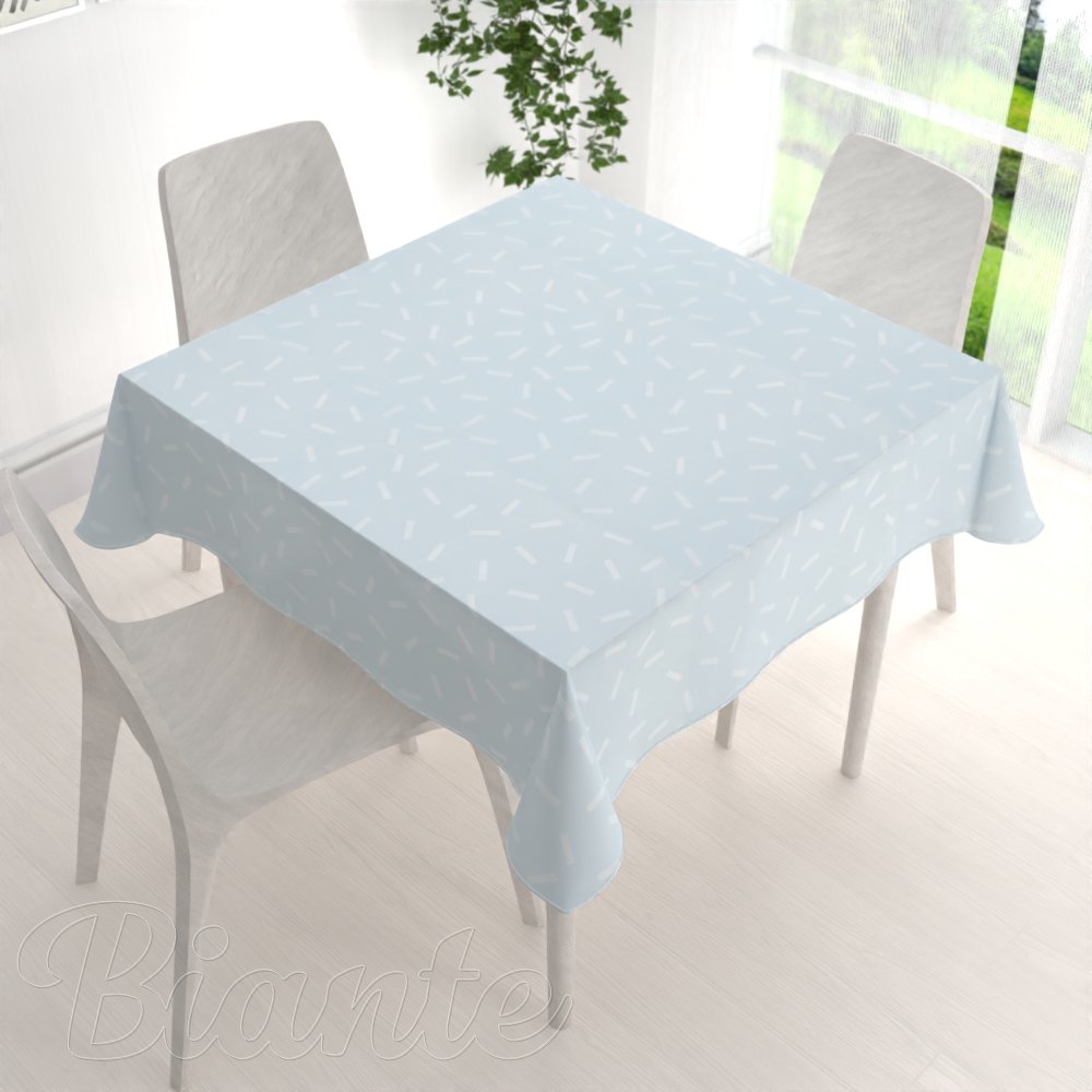 Dekorační čtvercový ubrus PM-063 Konfety na pastelově modrošedém - detail 1 - Biante.cz