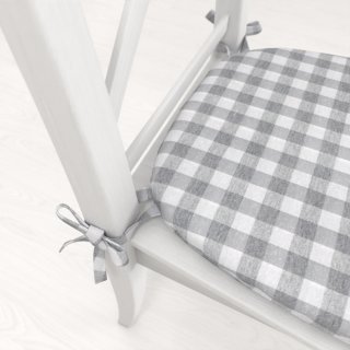 Oblý podsedák Rebeka RE-019 Sivo-biela kocka stredná - 39x37x3 cm - detail 1 - Biante.sk