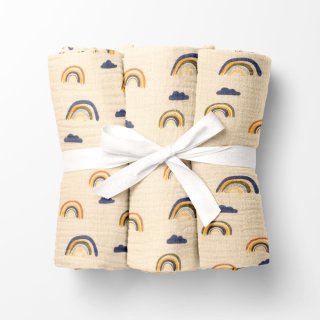 Mušelínová plena/dečka Nature MSN-073 Duhy na krémově žlutém - ZVÝHODNĚNÁ SADA 3 KS - Biante.cz Mušelínová plena/dečka Nature MSN-073 Duhy na krémově žlutém - ZVÝHODNĚNÁ SADA 3 KS - Biante.cz