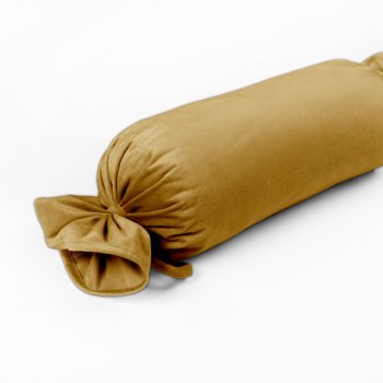 Sametový polštář válec bonbon Velvet Premium SVP-009 Hořčicový - Biante.cz