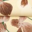 Bavlnená látka/plátno Sandra SA-536 Hnedé orchidey na vanilkovo žltom - šírka 160 cm - detail 2 - Biante.sk
