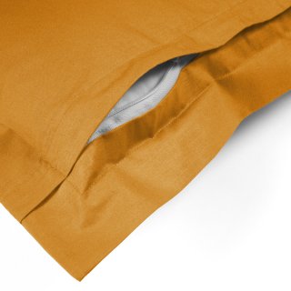 Bavlněný povlak na polštář s lemem Moni MO-064 Hořčicový - detail 1 - Biante.cz Bavlněný povlak na polštář s lemem Moni MO-064 Hořčicový - detail 1 - Biante.cz