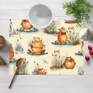 Detské bavlnené prestieranie na stôl Sandra SA-710 Kapybary na krémovom - Biante.sk Detské bavlnené prestieranie na stôl Sandra SA-710 Kapybary na krémovom - Biante.sk