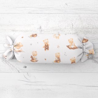 Dětský polštář válec bonbon Sandra SA-732 Medvědí miminka na bílém - Biante.cz