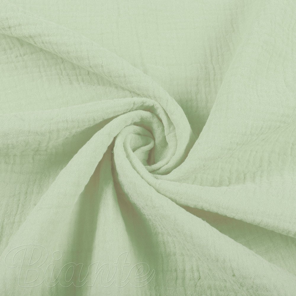 Mušelín dvojitá gázovina MSN-067 Pastelově pistáciová - metráž šířka 140 cm - Biante.cz