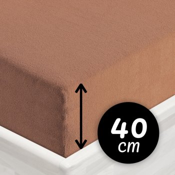 Froté napínací prostěradlo na extra vysokou matraci FR-023 Oříškově hnědé - Biante.cz Froté napínací prostěradlo na extra vysokou matraci FR-023 Oříškově hnědé - Biante.cz