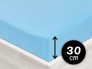 Jersey napínacie prestieradlo na vysoký matrac JR-017 Azúrovo modré - Biante.sk Jersey napínacie prestieradlo na vysoký matrac JR-017 Azúrovo modré - Biante.sk