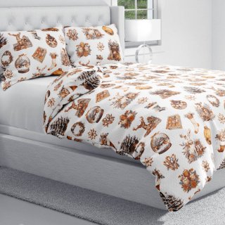 Bavlnené posteľné obliečky Sandra SA-543 Vianočná atmosféra - detail 1 - Biante.sk Bavlnené posteľné obliečky Sandra SA-543 Vianočná atmosféra - detail 1 - Biante.sk