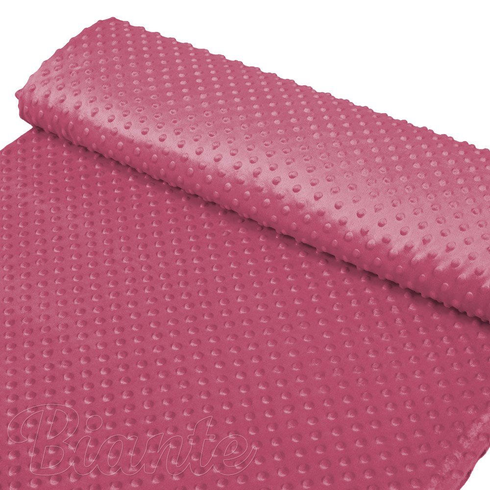 Dětská látka Minky TOP 3D puntíky MKP-057 Ostružinová - šířka 170 cm - detail 2 - Biante.cz