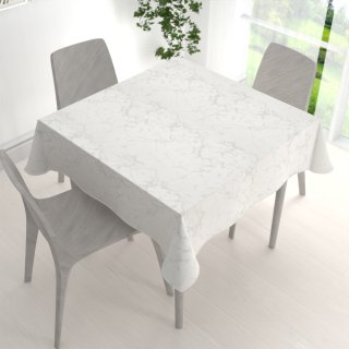 Dekorační čtvercový ubrus Parma PM-116 Stříbrný mramor na krémovém - detail 1 - Biante.cz Dekorační čtvercový ubrus Parma PM-116 Stříbrný mramor na krémovém - detail 1 - Biante.cz