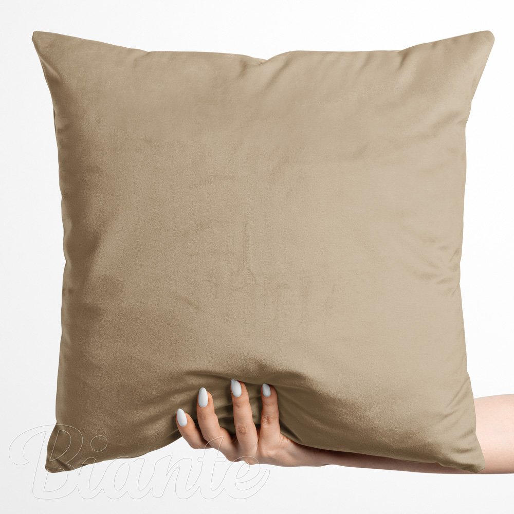 Sametový povlak na polštář Velvet Premium SVP-045 Kávově béžový - Biante.cz