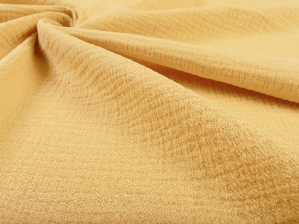 Mušelín dvojitá gázovina MSN-059 Světle žlutooranžová - metráž šířka 140 cm - detail 6 - Biante.cz Mušelín dvojitá gázovina MSN-059 Světle žlutooranžová - metráž šířka 140 cm - detail 6 - Biante.cz