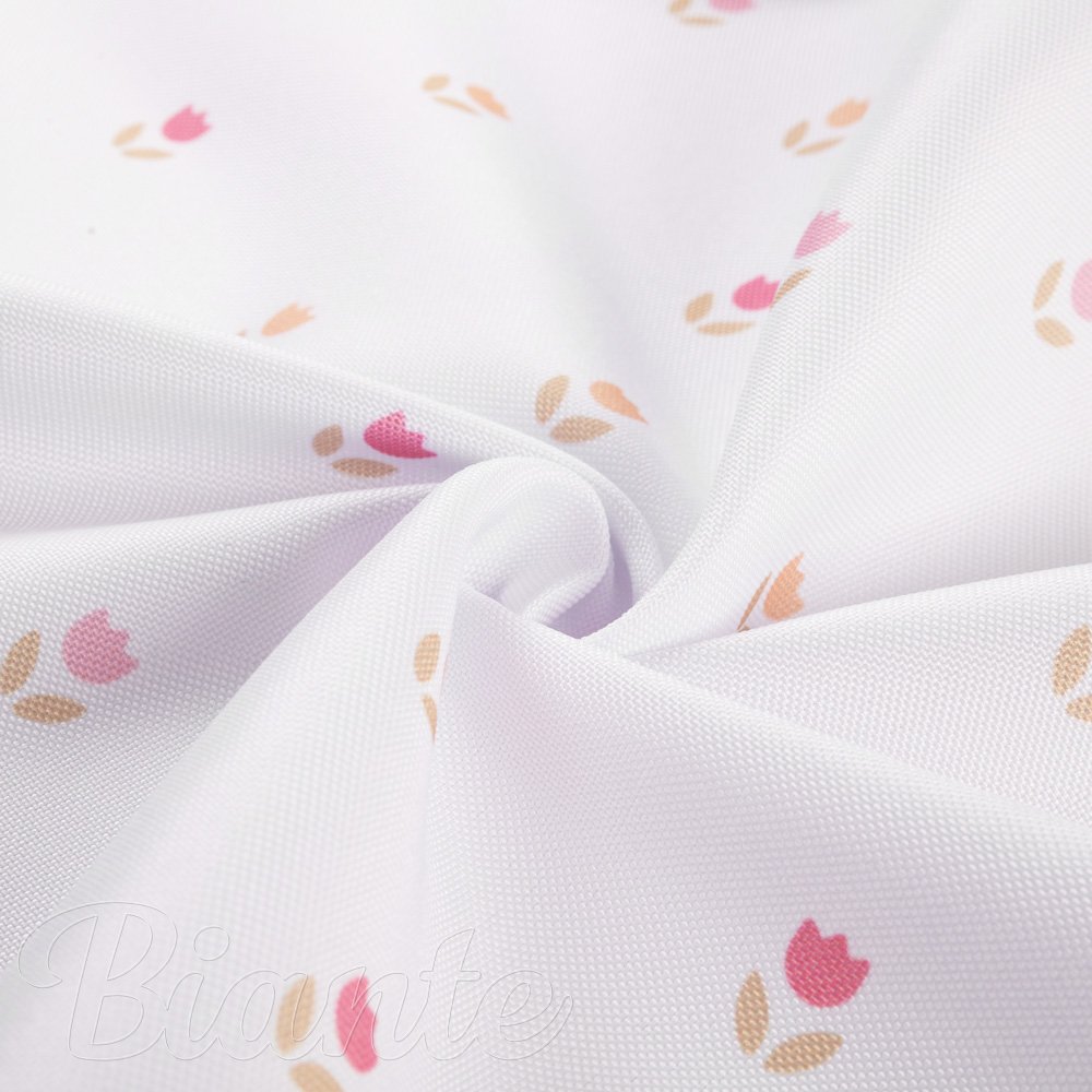 Teflonová látka na ubrusy TF-115 Barevné tulipánky na bílém - šířka 155 cm - detail 3 - Biante.cz