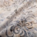 Sametová látka Tamara TMR-057 Modro-zelený zámecký vzor na krémovém - šířka 150 cm - detail 5 - Biante.cz