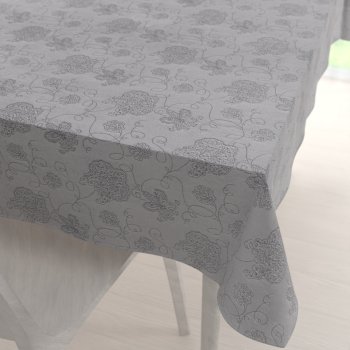 Teflonový obdélníkový ubrus TF-083 Květované ornamenty na šedém - Biante.cz