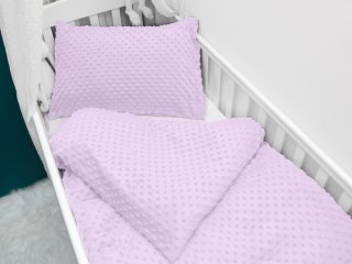 Dětské povlečení do postýlky Minky 3D puntíky MKP-002 Fialové lila - Biante.cz Dětské povlečení do postýlky Minky 3D puntíky MKP-002 Fialové lila - Biante.cz