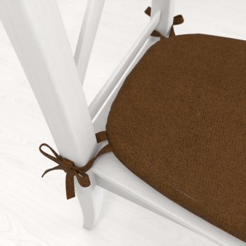 Oblý podsedák z imitace broušené kůže Alcantara ALC-017 Hnědá rezavá - 39x37x3 cm - detail 1 - Biante.cz
