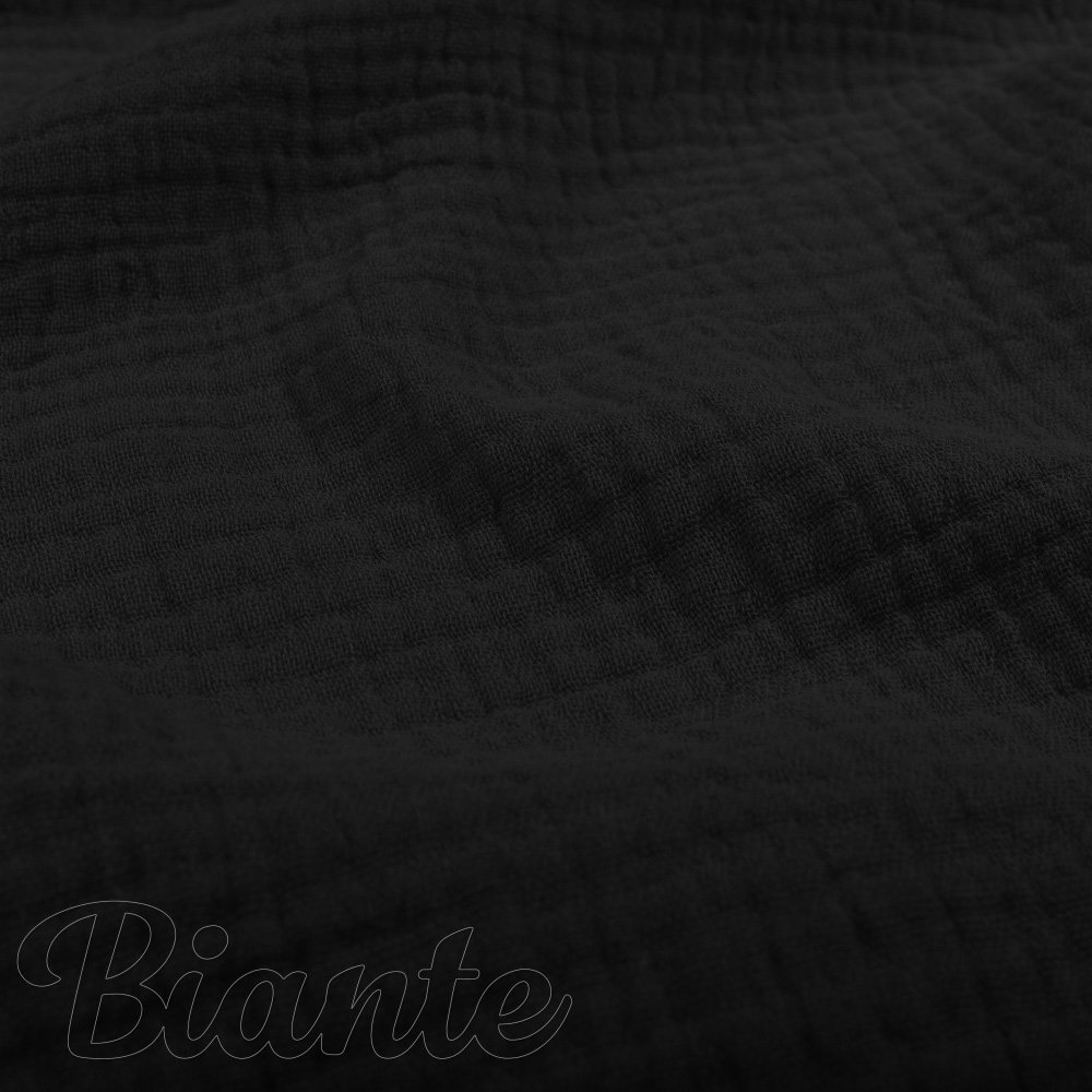 Mušelín dvojitá gázovina MSN-087 Čierna - metráž šírka 140 cm - detail 1 - Biante.sk
