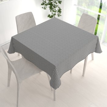 Dekorační čtvercový ubrus Rebeka RE-012 Šedo-bílá kostka malá - detail 1 - Biante.cz