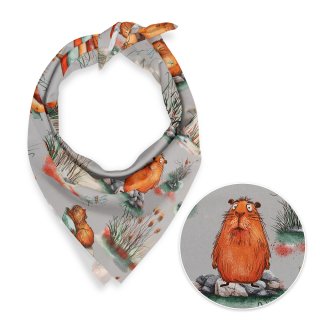 Dětský bavlněný šátek Sandra SA-711 Kapybary na šedém - Biante.cz Dětský bavlněný šátek Sandra SA-711 Kapybary na šedém - Biante.cz