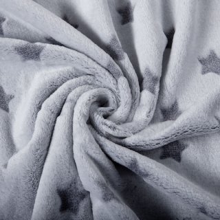 Mikroplyšová látka MIP-017 Hvězdičky - světle šedá - šířka 145 cm